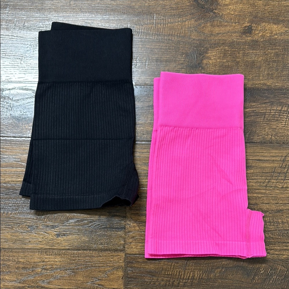 Women's Bike Shorts - Black and Pink 2 pieces
